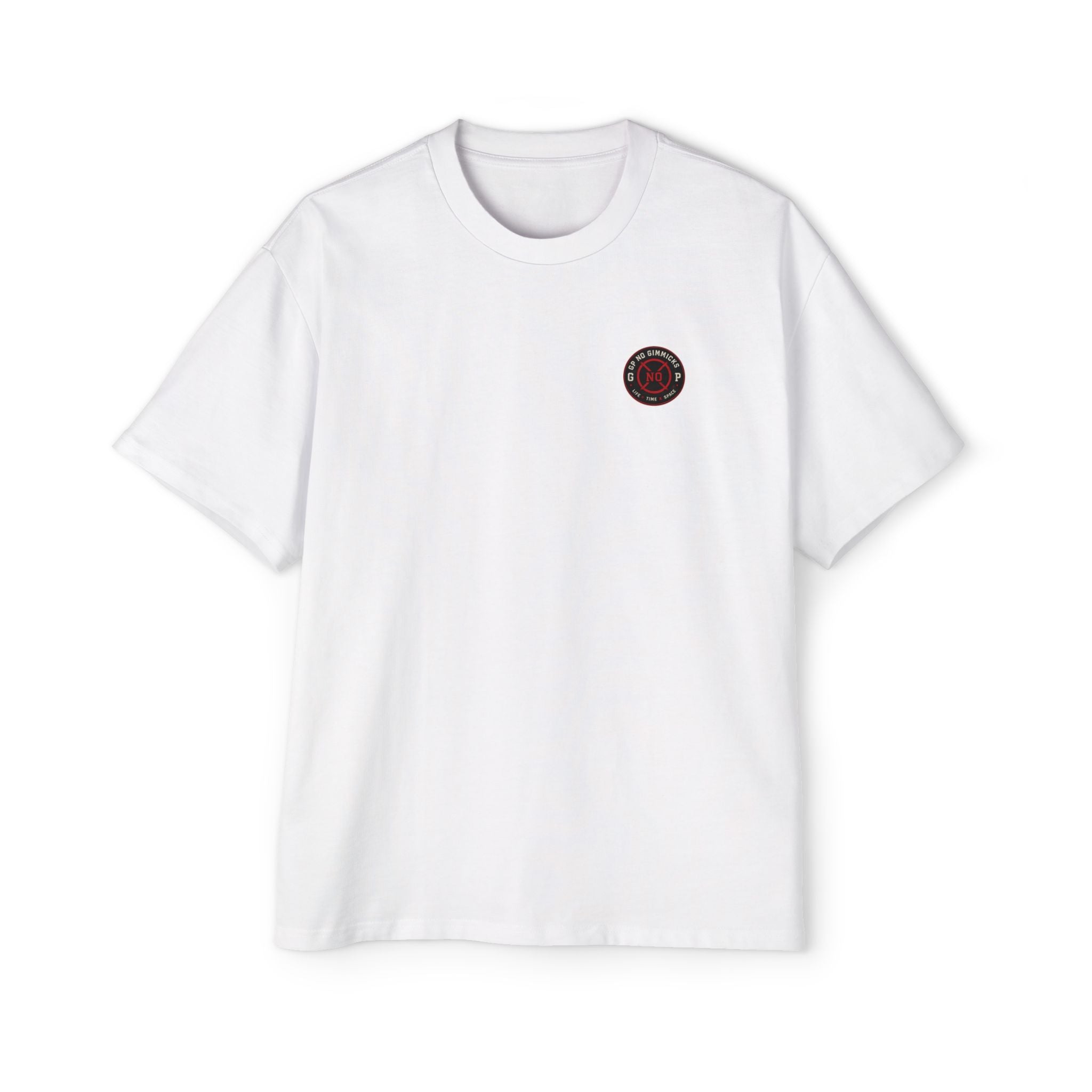 Oversized Tee — 'No Gimmicks' Time & Space Graphic Shirt
